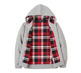 Harley Davidson with hood and zipper & Shield hood Lined in Tartan - Gray Heather Ref.96009-25vm