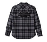 HARLEY DAVIDSON Flanella con cerniera Flying Eagle da uomo - Plaid nero REF.96215-24VM