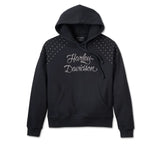 Sudadera de Harley Davidson con jersey de mujeres con capucha con tachuelas - Harley Black. Ref.96570-24VW.