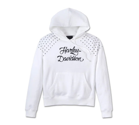 Harley Davidson Sweatshirt With Women's Pullover Hooded With Borchia - Bright White Ref.