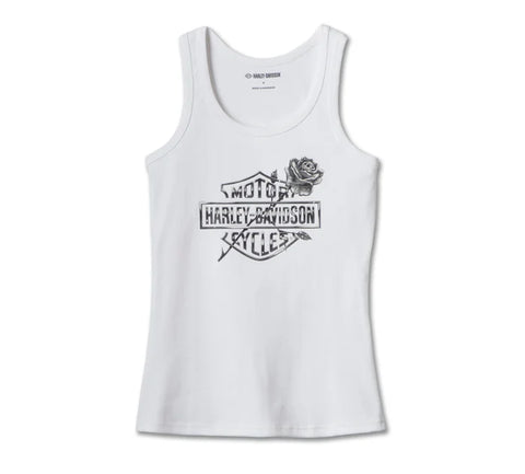 Harley Davidson Rose Bar & Shield Women's - Bright White Ref.96601-24VW