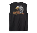 HARLEY DAVIDSON T-shirt Classic Eagle Blowout da uomo - Black Beauty REF.96842-23VM