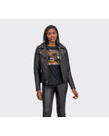 Harley Davidson Harley-Davidson® Chaqueta Mujer Bisel Biker Collar Chaqueta de cuero Ref.97006-22EP