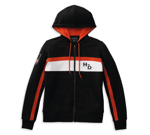 HARLEY DAVIDSON Felpa con cappuccio e zip sul davanti Rally Stripe, da donna REF. 99094-22VW