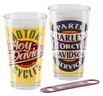 Harley-Davidson® Parts & Service Graphic Set of two pint glasses Ref.hdl-18809