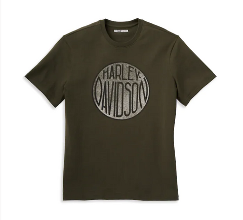 Harley Davidson T-shirt Men's Green Circle Look Up Tee-Knit, Green Ref. 96177-22vm