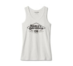 Harley Davidson Ultra Classic Tank Top Top 120 -jähriges Jubiläum für Frauen - Cloud Dancer Ref. 96724-23VW