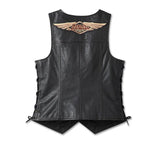 Harley Davidson leather vest lanced side 120th anniversary for women ref. 97042-23vw