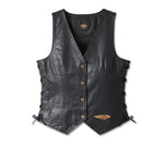 Harley Davidson leather vest lanced side 120th anniversary for women ref. 97042-23vw