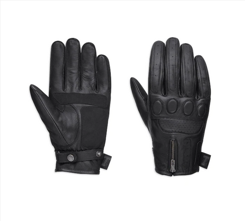 Guantes de cuero Harley Davidson con Glove-Bl, F/F, 1Skull, Lthr, Mens, Ref. 98367-17EM